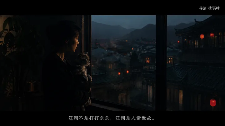 猫窗系列第 08 张，杜琪峰 / Johnnie To 风格启发画面