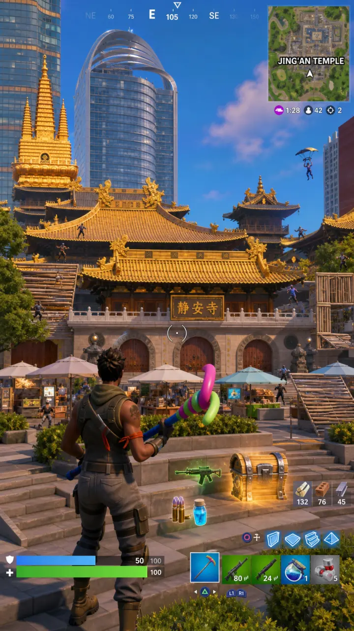 Fortnite 风格的上海 · 静安寺