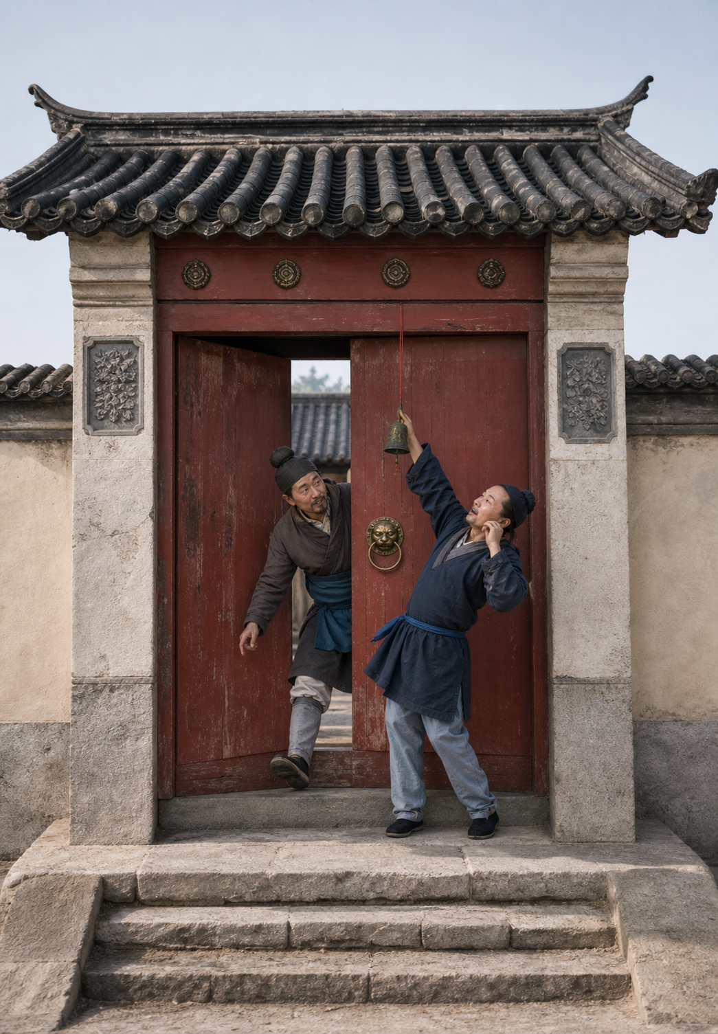 高清课本插图_掩耳盗铃_01 照片风格转换图