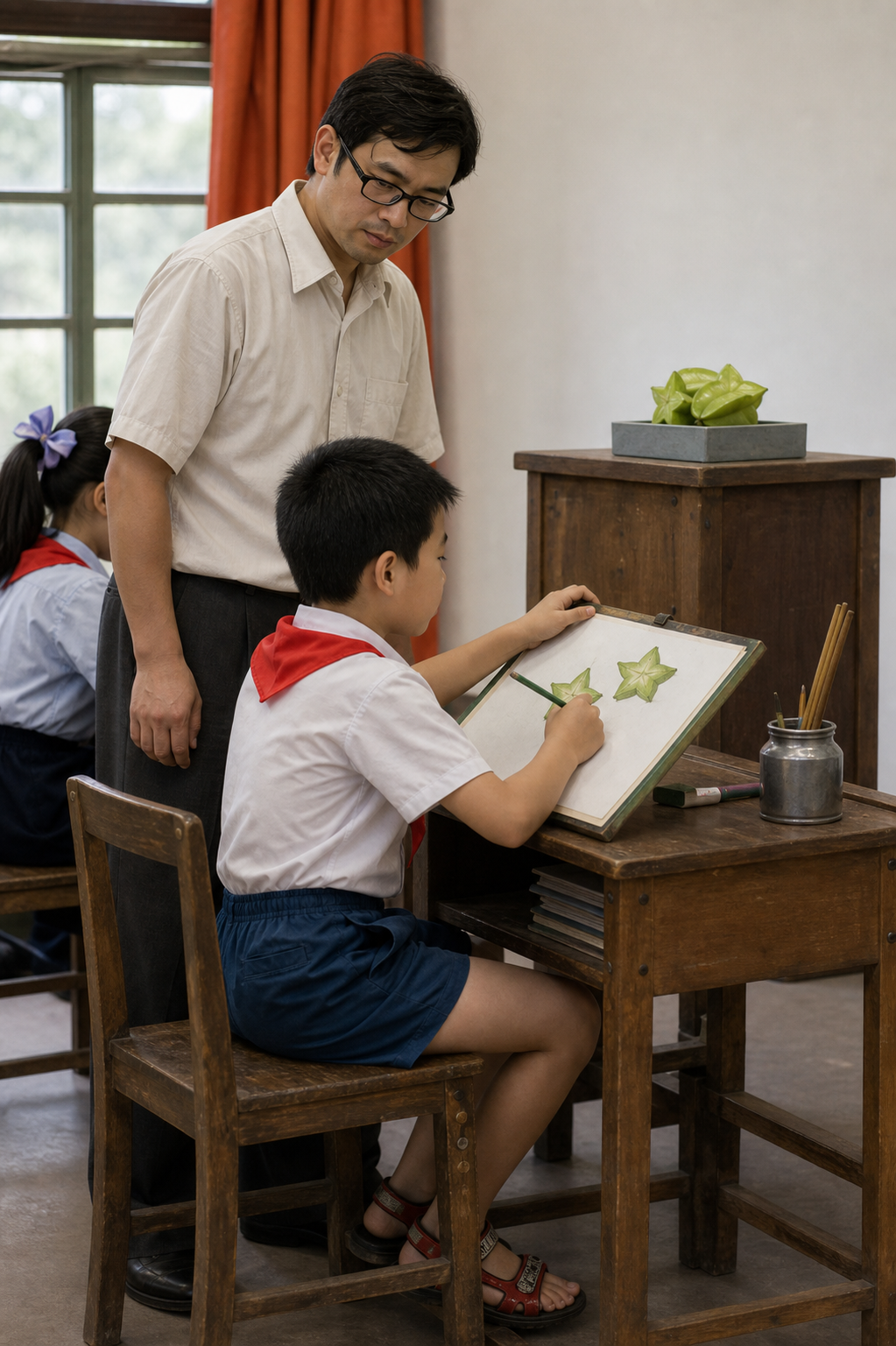 高清课本插图_画杨桃-细节修订版_03 照片风格转换图
