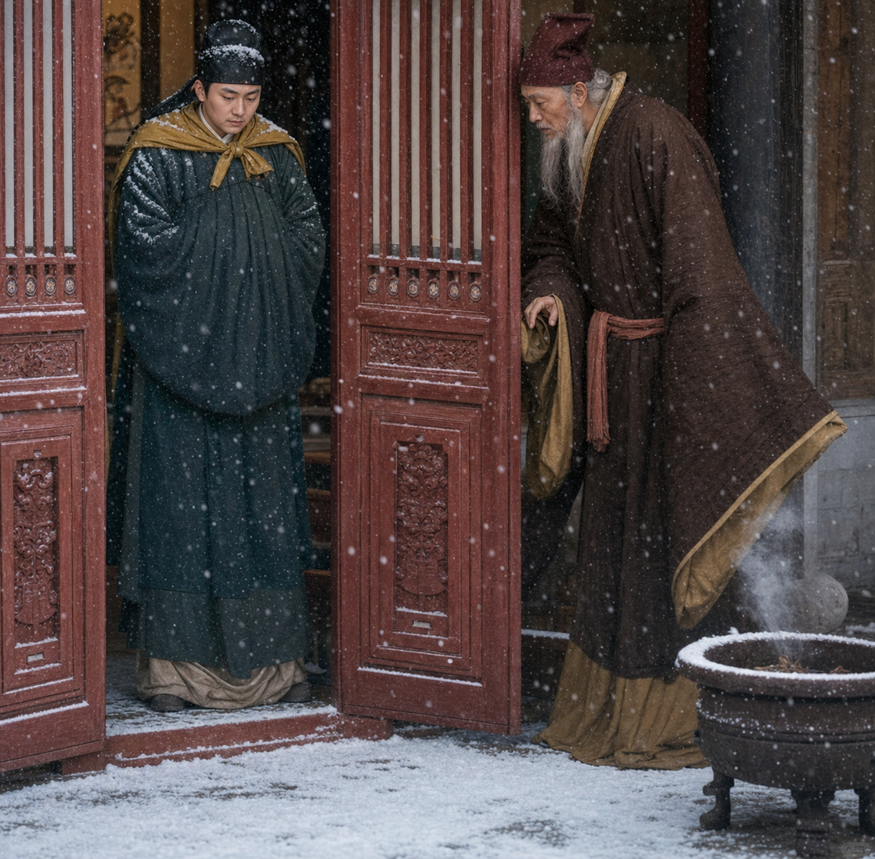 高清课本插图_程门立雪_03 照片风格转换图