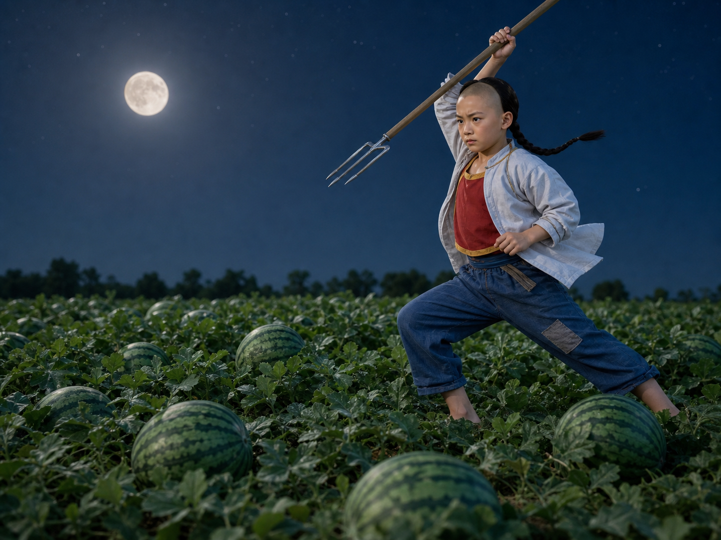 高清课本插图_闰土_01 照片风格转换图