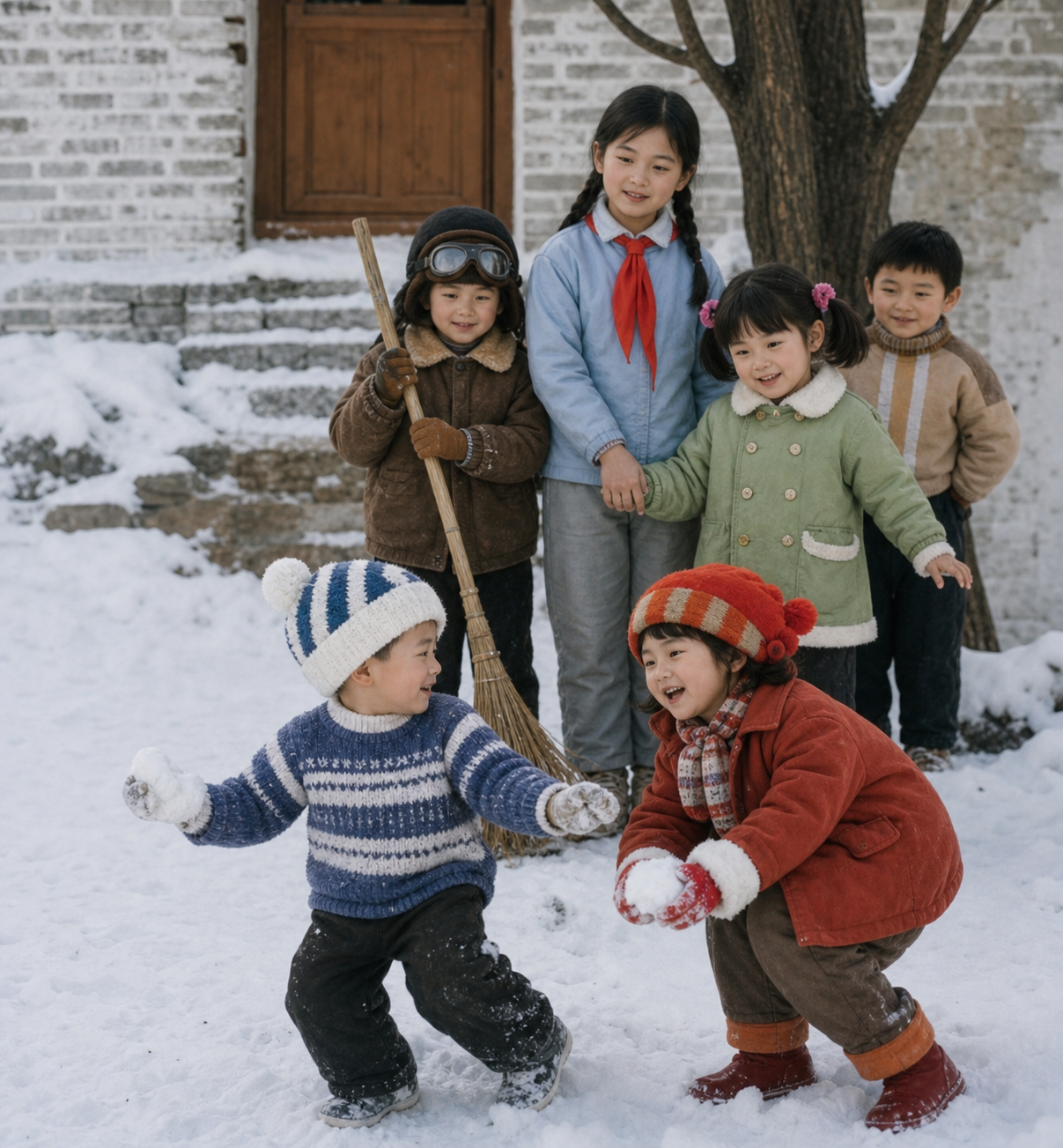 高清课本插图_雪仗_01 照片风格转换图