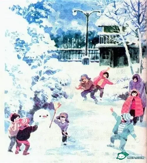 高清课本插图_打雪仗_01 原图