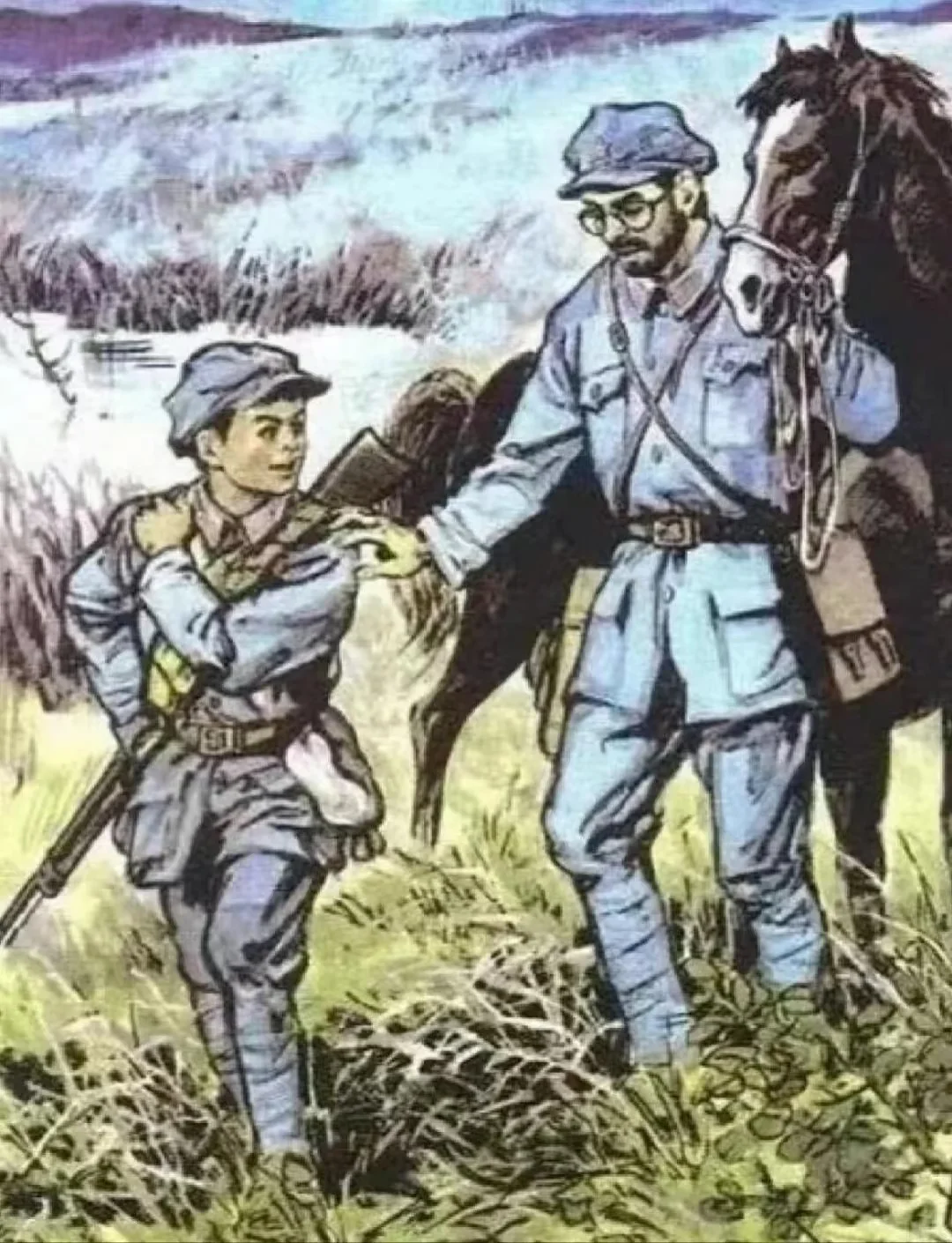 高清课本插图_红军过草地_01 原图